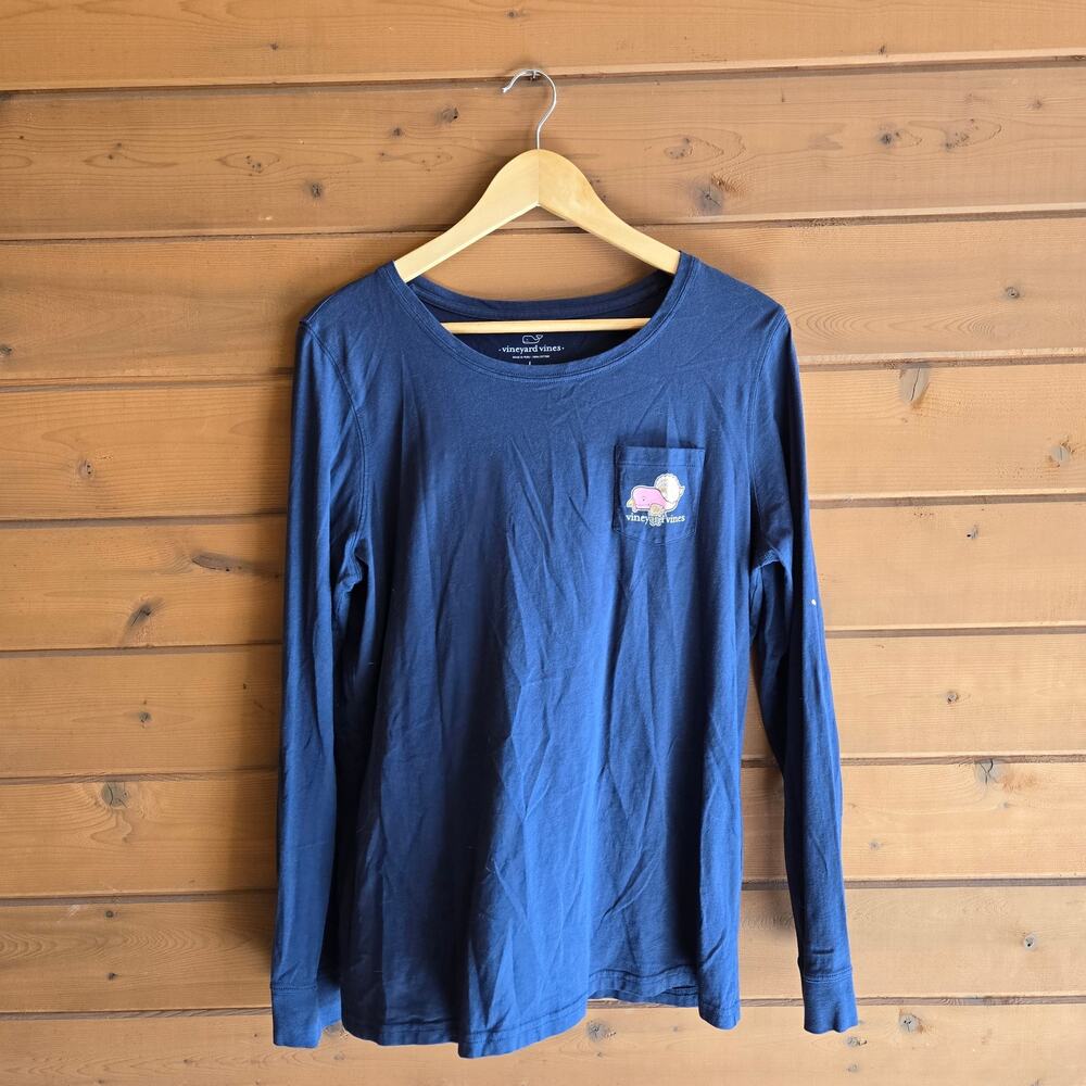 Vineyard Vines Happy Thanksgiving Turkey Fall Long Sleeve Shirt Tshirt Large Top - Picture 2 of 5